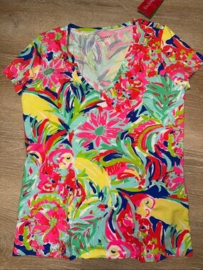 Lilly Pulitzer Multi Casa Banana Michele Top size medium NWT